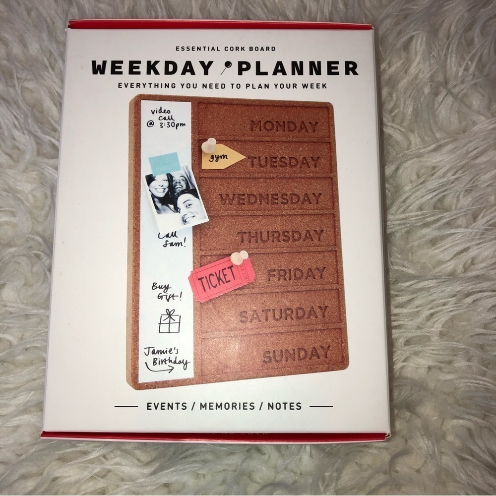 Cork Weekday Planner One-Size - Picture 3 of 6